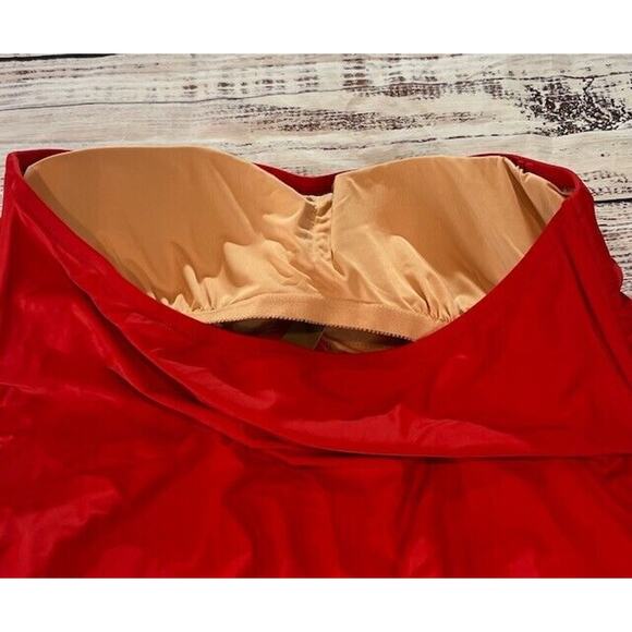 J. Crew Womens Ruched Bandeau One Piece Swimsuit Padded Red Plus Size 22 NWT - Picture 5 of 10